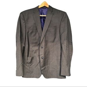 Ted Baker Endurance 100% Wool 2-Button Check Sport Coat Size 42R